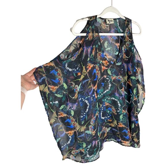 Show Me Your Mumu Peta Boo Beautyfly Tunic Size Small Butterflies Boho Cutout - Picture 3 of 8